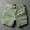 Shorts masculinos estilo americano para exportação, shorts casuais de algodão elástico da moda de verão, finos, comprimento 3/4