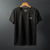 Camiseta de Malla de Seda de Hielo para Hombre de Manga Corta de Color Sólido de Secado Rápido Verano Elástica Cuello Redondo Talla Grande Moderna de Secado Rápido para Jóvenes y Personas de Mediana Edad