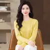 Ropa de punto casual transfronteriza nueva para mediana edad y personas mayores, talla grande, capa base, ropa de mujer, tejido de punto, 50 años, ropa interior, suéter versátil