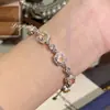 Nova Pulseira de Aquamarina com Corte Fogos de Artifício Topázio Moda Luxo Leve Diamante de Alto Carbono Tanzanita Quadrada Princesa para Mulheres