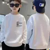 Moletom Infantil para Crianças Maiores, Primavera, Outono, Inverno, Forrado com Fleece, Quente, Manga Longa, Esportivo, Estilo Chinês, Pulôver Básico Infantil para Meninos