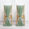 Fio de Bambu Chiffon para Encosto de Cadeira Exclusivo Transfronteiriço para Decoração de Encosto de Cadeira de Hotel Casamento Simples Europeu Cortina de Gaze Chiffon com Laço