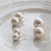 Aretes de Perla de Algodón Franceses de Alta Gama Lujo Ligero Retro Elegantes Delicados Aretes para Mujer Aguja de Plata 925 Aretes de Celebridad