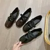 Sapatos Mary Jane com Tira Cruzada Estilo Ballet Retrô Francês Feminino 2026 Nova Moda Outono Temperamento Elegante Versátil Baixo Salto Sapatos Individuais