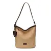 Nuevo bolso cubo versátil transfronterizo para mujer, bolso de hombro y bandolera de gamuza moderno y de alta gama, bolso cesta de moda para el día a día