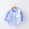 Roupas para bebê recém-nascido classe a algodão puro 0-3 meses roupa de meio costas bebê recém-nascido blusa fina roupa Heshang primavera e outono