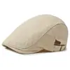 Gorra de béisbol retro de estilo británico para hombre, con visera hacia adelante, de algodón, color liso, adecuada para primavera y otoño, proporciona protección solar al aire libre y presenta un diseño ajustable y casual