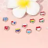 Venta Caliente Transfronteriza Aleación Bandera Americana Cuentas de Agujero Grande Aceite Goteando Pulsera DIY Cordón de Zapato con Cuentas Accesorios de Joyería Venta al por Mayor