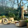 Diseño de Jardín Patio Exterior Oficina de Ventas Sofá de Exhibición Combinación de Aleación de Aluminio Acero Inoxidable Sofá Impermeable y a Prueba de Sol