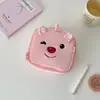 Bolsa de Maquiagem de Pelúcia Desenho Animado Fofo Bolsa Quadrada Pequena Portátil de Viagem com Compartimento Bolsa de Armazenamento de Material para Caderno de Mesa de Grande Capacidade