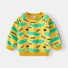 Suéter Casual de Estilo Coreano para Niños con Estampado Completo, Estampado de Dinosaurio Lindo, Suéter de Moda de Color en Contraste con Cuello Redondo