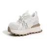 Tênis de Treino Alemão Feminino 2026 Primavera Novo Estilo Tênis Pai Solado Grosso Aumentador de Altura Sapatos Femininos Tênis Esportivos Respiráveis