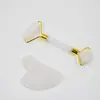 Tabla Gua Sha con Forma de Corazón de Jade Natural y Cuarzo Rosa Transfronteriza, Masajeador Facial y para Ojos de Cuarzo Rosa, Raspador de Dedos, Aventurina