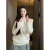 ¡Llegó! Camiseta blanca de manga larga para mujer, súper elegante, corta, de hombros descubiertos, estilo 'hot girl', diseño nuevo, perfecta para otoño