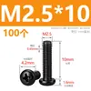 Tornillos M2M3M4M5M6M8 Negros de Acero Inoxidable 304, Tornillos de Cabeza Redonda Phillips, Tornillos para Máquina de Cabeza Plana Zincados Negros