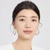 Pendientes de Aro Brillantes en Forma de C Estilo Coreano Vintage para Mujer, Lujo Ligero, Pendientes Simples y Elegantes, Nuevos Accesorios de Oreja de Verano de Moda al por Mayor