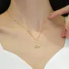 [Acero de titanio] cadena de clavícula de moda cisne frío collar femenino coreano simple personalidad de estudiante colgante de cuello con diamantes completos