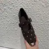 Zapatos Mary Jane de lunares estilo coreano para mujer, nueva colección otoño 2026, zapatos para mujer que aumentan la altura con una sola correa y punta poco profunda