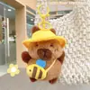 Auténtico Llavero de Peluche Capibara para Salir Colgante para Mochila Mejor Amigo Celebridad de Internet Capibara