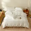 2026 Nuevo Modelo Jacquard 100% Algodón Hotel Blanco Puro Sin Teñir Juego de Cuatro Piezas Sábana para Cama de Estudiante Juego de Tres Piezas a Cuadros - Estilo Dos