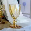 Vidrio con Relieve de Rombo Retro Europeo Galvanizado Copa de Vino Tinto Taza de Jugo para el Hogar Copa de Vino Elegante