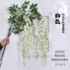 Flor de Glicínia de Galhos Longos Simulada de Alta Qualidade Decoração de Sala de Estar Interna Enfeites Pendentes Flor Artificial Pendurada no Teto Arco de Casamento