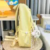 Mochila Estilo Japonés Fresca y Linda para Estudiantes Niñas, con Bordado y Moño, Color Sólido Elegante Mochila de Viaje