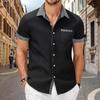 2024 estação independente transfronteiriça verão nova camisa masculina de manga curta moda houndstooth casual simples cor combinando top