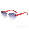 2025 Moda Nueva Tendencia Infantil Sin Marco Borde Cortado Color Caramelo Lente Degradada Gafas de Sol para Niños y Niñas Venta al por Mayor