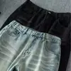 Jeans americano retro com lavagem, bordado e estampa, para homens, novo design de início de primavera, calça longa solta de perna larga, moderna