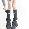 Calcetines de lana de punto a rayas verticales para otoño e invierno, calcetines de canalé para mujer, elegantes y versátiles, con puntera abierta, perfectos para usar en capas y crear un efecto adelgazante.