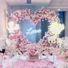 Globo de Confesión de Boda Floral Metal Hierro Arte Corazón Forma Arco Soporte Marco de Fondo Decoración de Fiesta