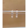 Joyería de Oro Longlong Nuevo 2024 Pendientes de Plata de Ley 925 Oro Rosa Diamante Diamante de Alto Carbono Temperamento Ins para Mujer Pendientes Más Fáciles de Combinar