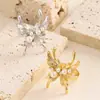 Anel Aberto Ajustável Borboleta Tridimensional Cravejado de Pérolas Estilo Celebridade da Internet, Joia de Nicho de Luxo Leve de Alta Qualidade, Novo Modelo 2025