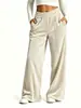 Otoño 2026 Nuevo Amazon Transfronterizo TK Pantalones Casuales de Pierna Ancha de Terciopelo Sueltos con Caída, Cintura Alta Elástica para Mujer