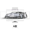 Temu Porsche 911 Pintura Decorativa de Cinco Braços Sala de Estar Quarto Mesa de Cabeceira Atmosférica de Alto Padrão Pendurado na Parede Pintura Dropshipping