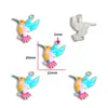 Accesorios para Joyería de Aleación con Goteo de Aceite DIY Colgante de Pájaro Gorrión Colorido Pulsera Llavero Colgante Decorativo W522