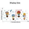 Adesivos de Parede Autoadesivos de Balão de Ar Quente com Fita de Animalzinho Cartoon Decoração de Parede de Fundo para Quarto de Crianças Adesivos Br93504