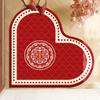 Felpudo de Entrada Festivo para Recién Casados con Forma Especial Felpudo de Entrada Fuera de la Puerta Alfombra para Pies de Entrada Puerta Roja Práctico y Resistente a las Manchas