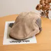 Boina de Couro Estilo Old Money de Outono, Boina Vintage de Camurça Bico de Pato para Mulheres, Boina Artística Versátil para Homens