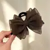Grampo de Garra com Laço de Bolinhas Estilo Maillard Rede Camada Dupla Presilha para Coque de Cabelo Grampo de Cabelo para Meninas Atmosfera Fonte Transfronteiriça