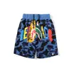 Transfronterizos Nuevos de Moda Japonesa Cabeza de Tiburón BAPE Impresión Digital 3D Casual Cortos de Moda Pantalones Casuales de Playa