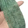 7A Cuarzo Fresa Verde Natural Cuentas Redondas Facetadas Accesorios de Cuentas para Pulsera Semi-Terminada Venta Directa de Fábrica