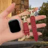 [Correa] Adecuada para Correa de Reloj Apple S12Iwatch con Diamantes Brillantes S10987Se Patrón de Piedra H Pulsera para Niñas