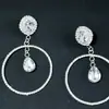 Brincos Elegantes de Luxo Leve da Moda 2024 Brincos de Diamante Redondos em Forma de Gota All-match de Alta Qualidade