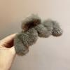 Tocador de Otoño e Invierno dulce elegante todo-partido pinza de pelo peluda 15 cm de ancho pinza de sujeción de ola grande Pinza de tiburón de felpa de网红