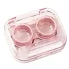 Estojo Portátil para Lentes de Contato, Simples e Fofo, Caixa de Armazenamento Companheira Estilo Ins para Meninas, Estojo Transparente de Alta Qualidade para Lentes de Beleza