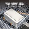 Fiambrera de acero inoxidable 304 con tapa de bambú para microondas, lavavajillas, portátil, para el hogar