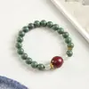 Pulsera de Abalorios de Incienso Azul Grabado con Láser Método Natural Antiguo de Farmacéutico Doble Círculo Unisex Pulsera de Medicina Tradicional China Hecha a Mano Venta al por Mayor