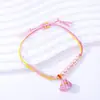 Pulsera Trenzada Multicolor Estilo Nacional con Colgante de Aleación Esmaltada, Ajustable, Accesorio de Mano Estilo Nacional de Paz y Buena Suerte